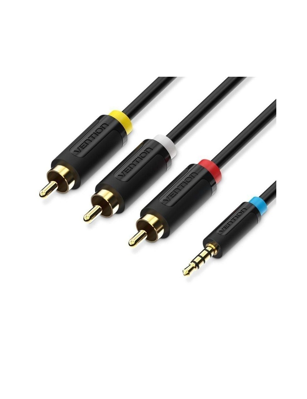 Cable Estéreo Vention BCCBG/ Jack 2.5 Macho - 3x RCA Macho/ 1.5m/ Negro