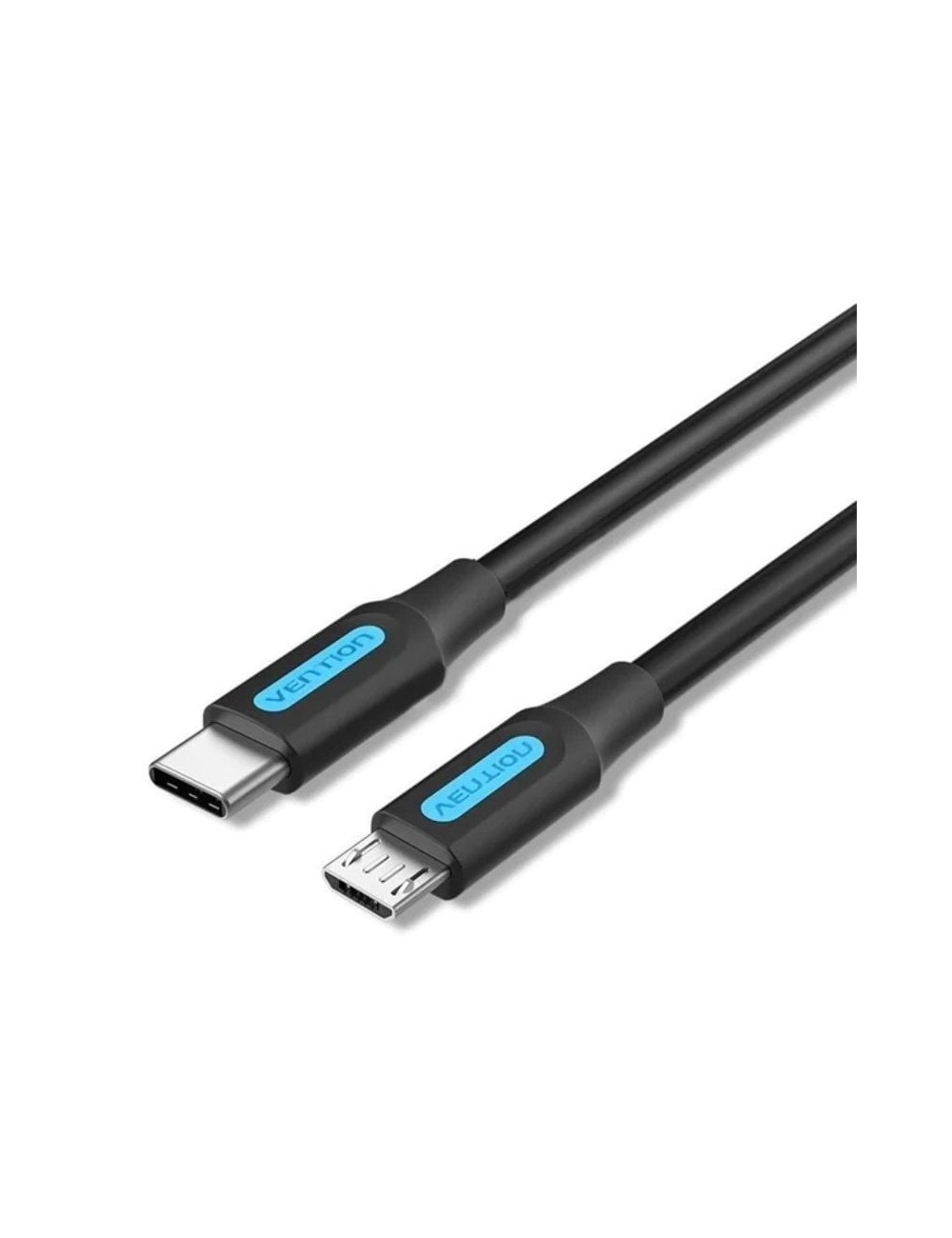 Cable USB 2.0 Tipo-C Vention COVBG/ USB Tipo-C Macho - MicroUSB Macho/ 480Mbps/ 1.5m/ Negro