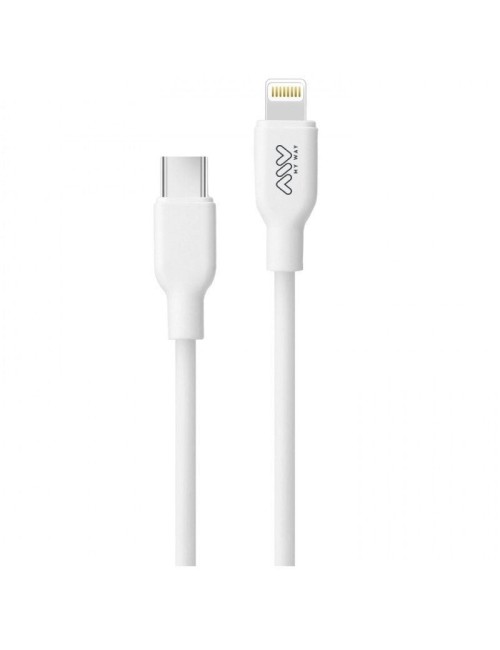 Cable USB 2.0 Tipo-C Lightning Myway MWUSC0023/ USB Tipo-C Macho - Lightning Macho/ Hasta 20W/ 480Mbps/ 1m/ Blanco