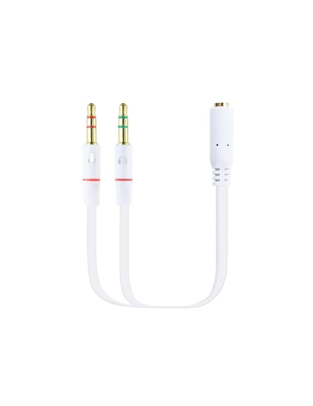 Cable Estéreo Nanocable 10.24.1203/ Jack 3.5 Hembra - 2x Jack 3.5 Macho/ 20cm/ Blanco