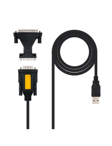 Cable Conversor impresora Nanocable 10.03.0002/ USB Macho - DB9 Macho/ DB25 Macho