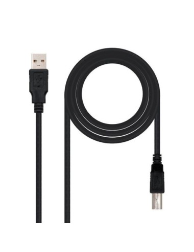 Cable USB 2.0 Impresora Nanocable 10.01.0104-BK/ USB Tipo-B Macho - USB Macho/ 3m/ Negro