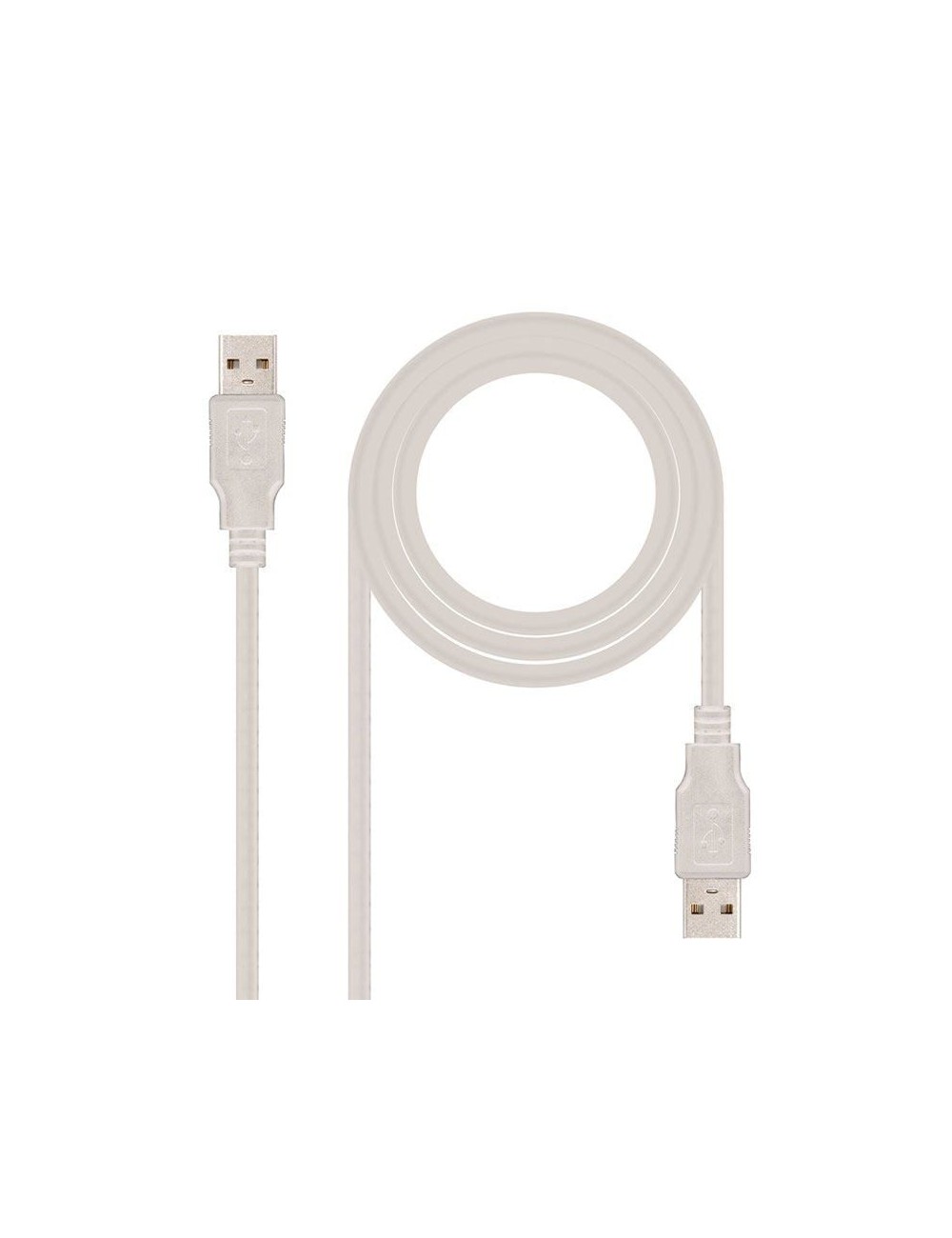Cable USB 2.0 Nanocable 10.01.0304/ USB Macho - USB Macho/ 3m/ Beige