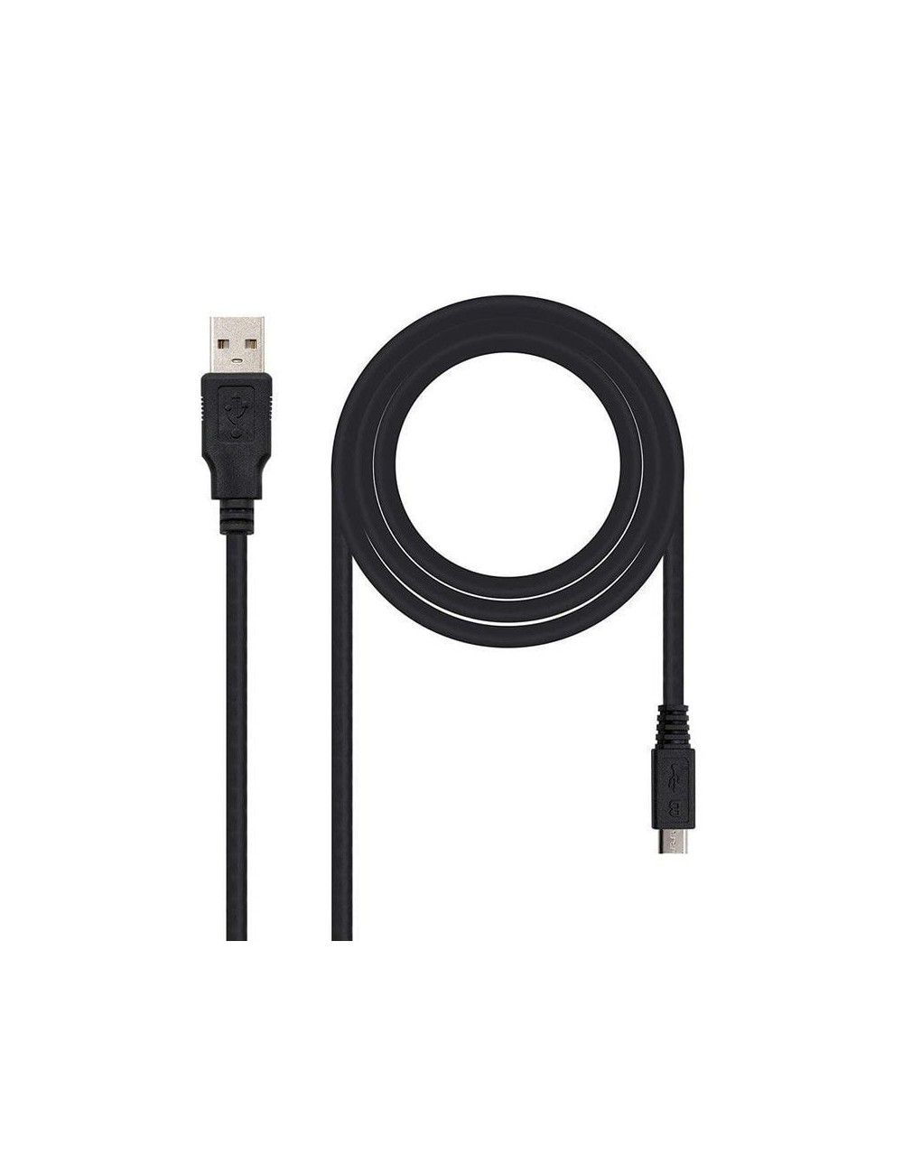 Cable USB 2.0 Nanocable 10.01.0501/ USB Macho - MicroUSB Macho/ 1.8m/ Negro