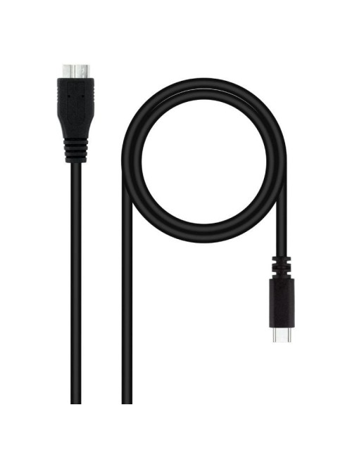 Cable USB 3.0 Tipo-C Nanocable 10.01.1201-BK/ USB Tipo-C Macho - MicroUSB Macho/ 5Gbps/ 1m/ Negro
