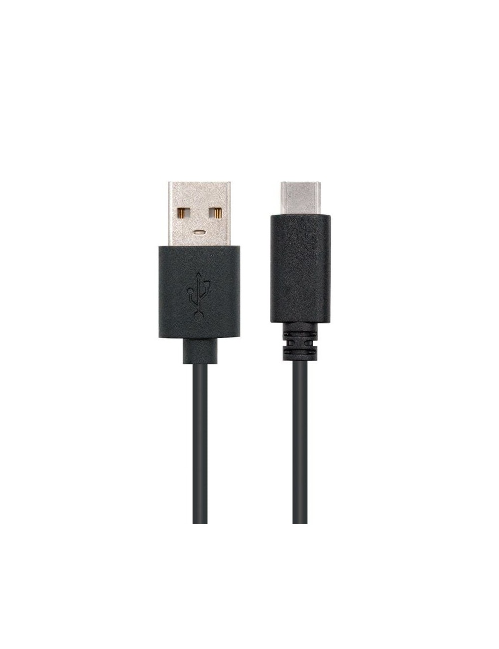 Cable USB 2.0 Tipo-C Nanocable 10.01.2100/ USB Tipo-C Macho - USB Macho/ 480Mbps/ 50cm/ Negro