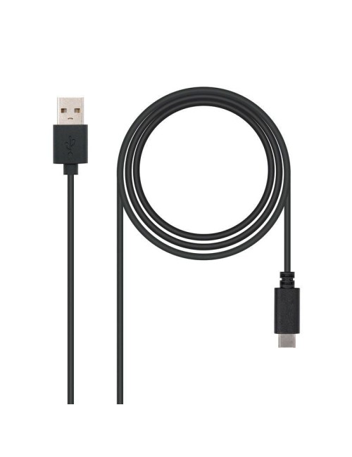 Cable USB 2.0 Nanocable 10.01.2101/ USB Tipo-C Macho - USB Macho/ 480Mbps/ 1m/ Negro
