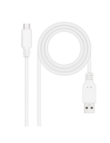 Cable USB 2.0 Nanocable 10.01.2101-W/ USB Tipo-C Macho - USB Macho/ 480Mbps/ 1m/ Blanco