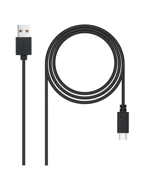 Cable USB 2.0 Nanocable 10.01.2103/ USB Macho - USB Tipo-C Macho/ 480Mbps/ 3m/ Negro