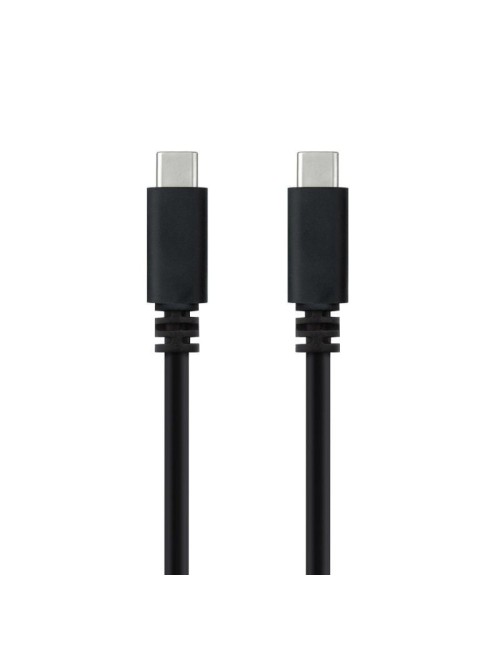 Cable USB 2.0 Tipo-C Nanocable 10.01.2301-L150/ USB Tipo-C Macho - USB Tipo-C Macho/ 480Mbps/ 1.5m/ Negro