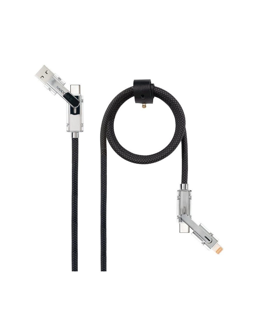 Cable USB 2.0 Tipo-C Nanocable 10.01.2602/ USB Tipo-C Macho + USB Macho - USB Tipo-C Macho + Lightning Macho/ Hasta 27W/ 480Mbps