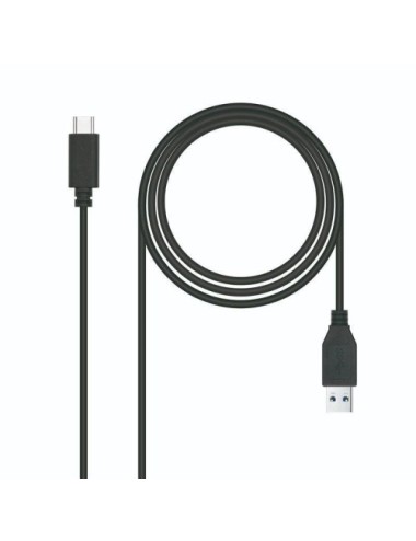 Cable USB 3.1 Tipo-C Nanocable 10.01.4001-L150/ USB Tipo-C Macho - USB Macho/ 10Gbps/ 1.5m/ Negro