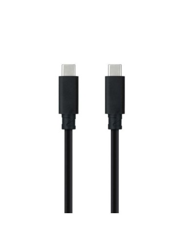 Cable USB 3.1 Tipo-C Nanocable 10.01.4102/ USB Tipo-C Macho - USB Tipo-C Macho/ Hasta 100W/ 10Gbps/ 2m/ Negro