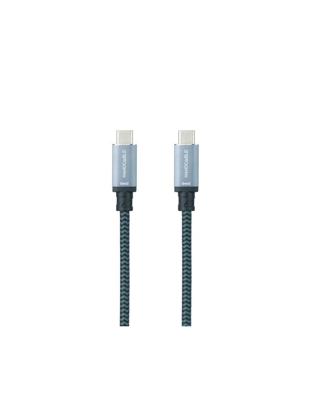 Cable USB 3.2 Tipo-C Nanocable 10.01.4103-COMB/ USB Tipo-C Macho - USB Tipo-C Macho/ Hasta 100W/ 20Gbps/ 3m/ Gris y Negro