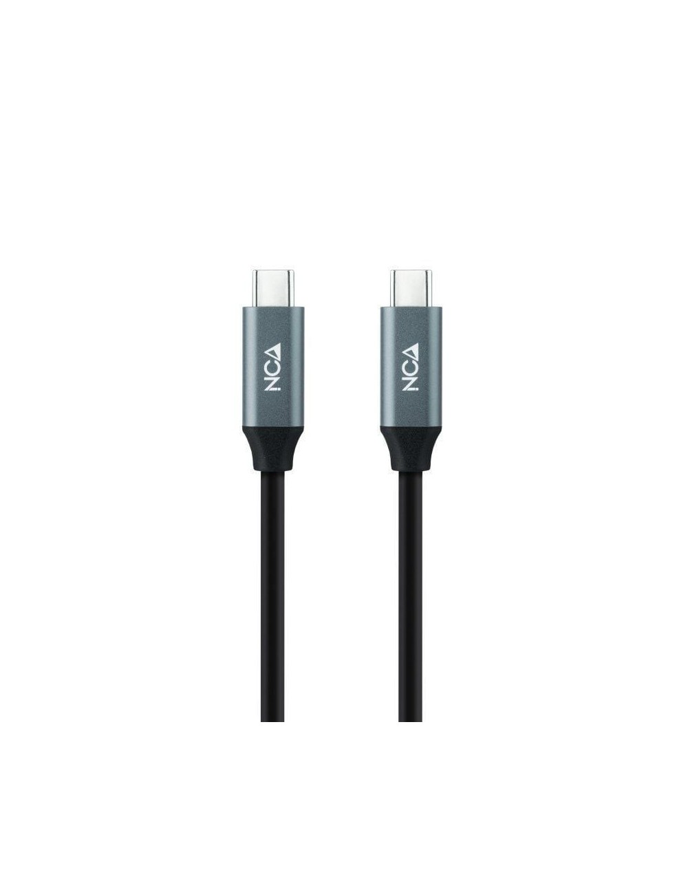 Cable USB 3.2 Tipo-C Nanocable 10.01.4301-L150/ USB Tipo-C Macho - USB Tipo-C Macho/ Hasta 100W/ 20Gbps/ 1.5m/ Gris y Negro