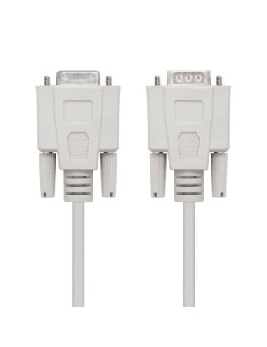 Cable Serie NULL Modem Nanocable 10.14.0502/ DB9 Macho - DB9 Hembra/ 1.8m/ Beige