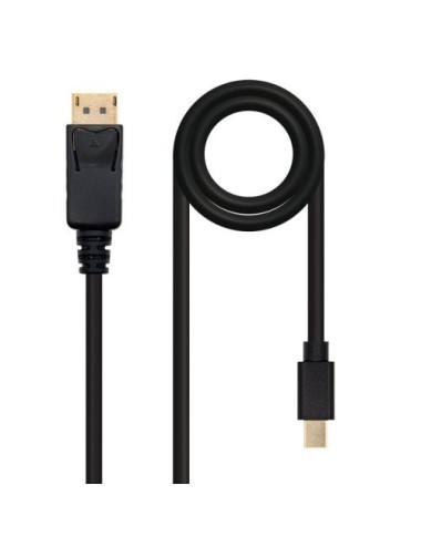 Cable Mini DisplayPort 1.2 4K Nanocable 10.15.2402/ Mini DisplayPort Macho - DisplayPort Macho/ 2m/ Negro
