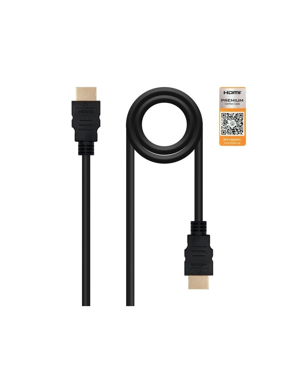 Cable HDMI 2.0 4K Nanocable 10.15.3600/ HDMI Macho - HDMI Macho/ 50cm/ Certificado/ Negro