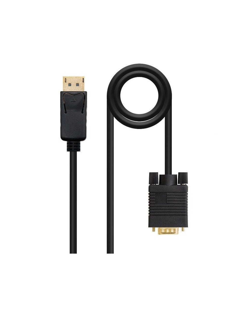 Cable Conversor Nanocable 10.15.4402/ DisplayPort Macho - VGA Macho/ 2m/ Negro
