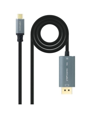Cable Conversor Nanocable 10.15.5022/ USB Tipo-C Macho - Displayport Macho/ 2m/ Negro