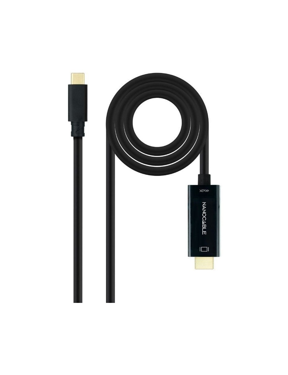 Cable Conversor Nanocable 10.15.5135/ USB Tipo-C Macho - HDMI Macho/ 5m/ Negro
