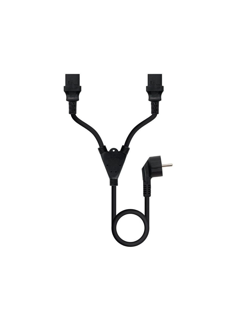 Cable Alimentación Nanocable 10.22.0100/ Schuko Macho - 2 x C13 Hembra/ 1.8m/ Negro