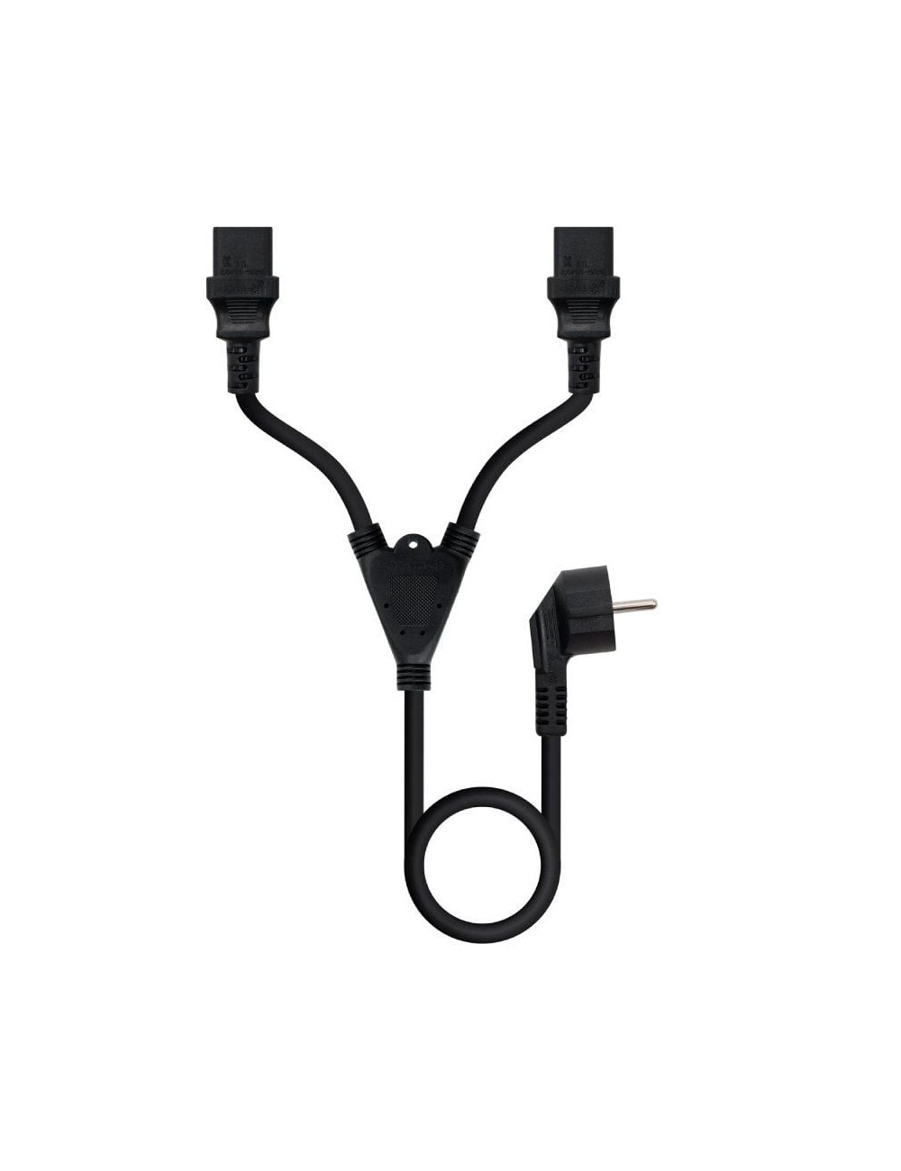 Cable Alimentación Nanocable 10.22.0100-L300/ Schuko Macho - 2 x C13 Hembra/ 3m/ Negro
