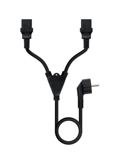 Cable Alimentación Nanocable 10.22.0100-L300/ Schuko Macho - 2 x C13 Hembra/ 3m/ Negro