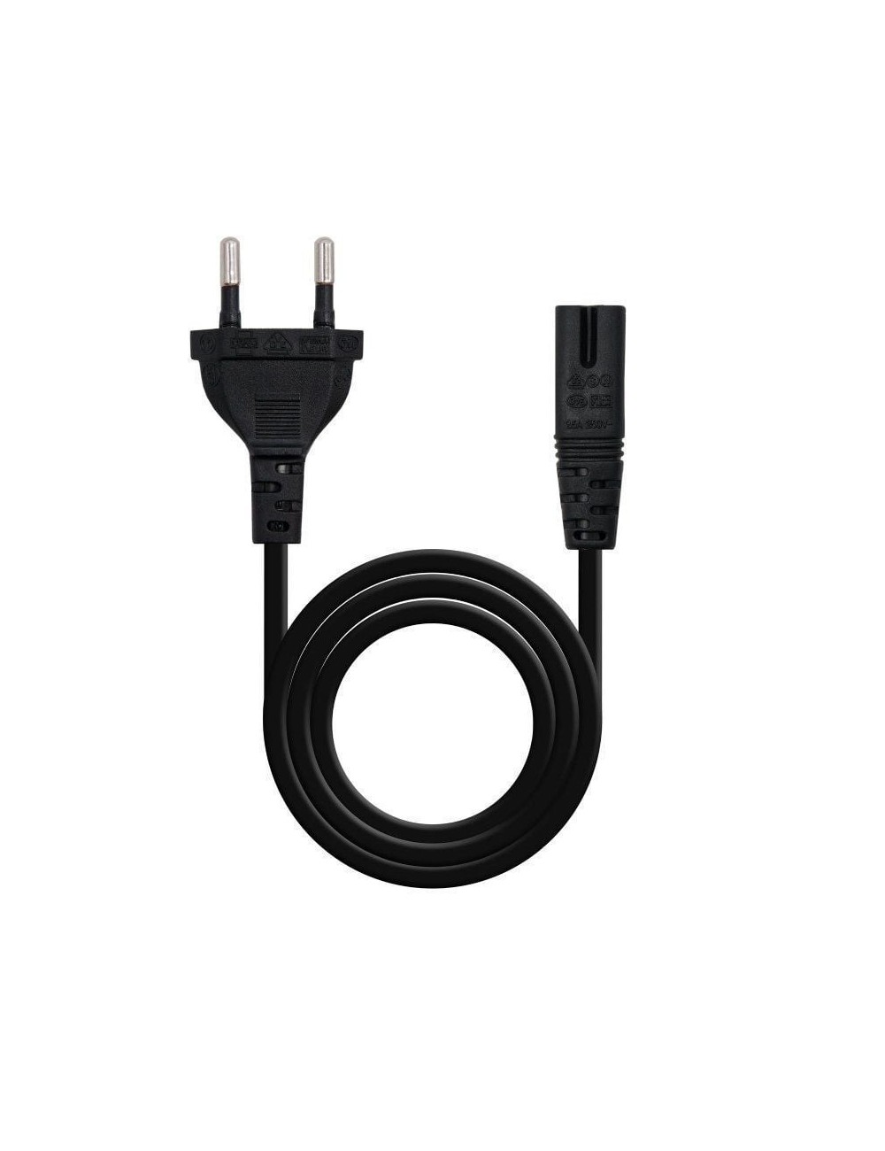 Cable Alimentación Forma 8 Nanocable 10.22.0402/ CEE7/16 Macho - C7 Hembra/ 1.5m/ Negro