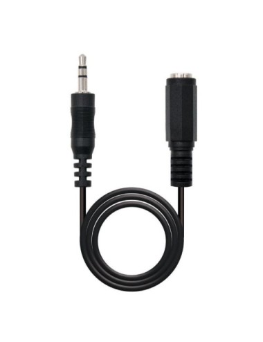 Cable Estéreo Nanocable 10.24.0203/ Jack 3.5 Macho - Jack 3.5 Hembra/ 3m/ Negro