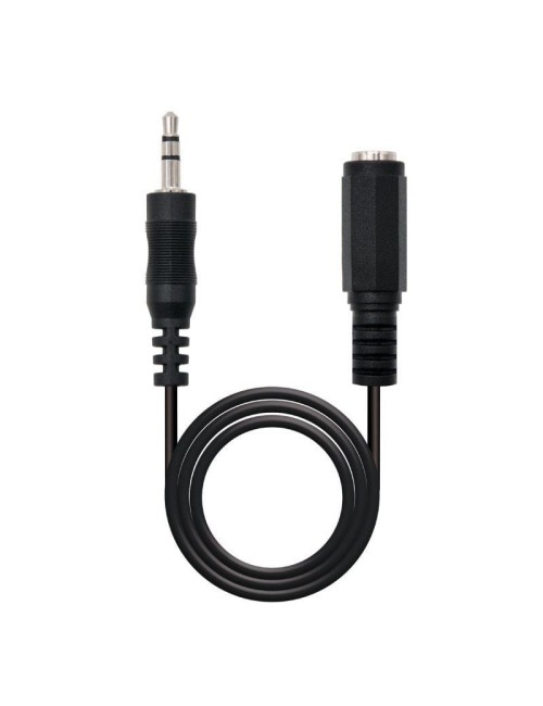 Cable Estéreo Nanocable 10.24.0203/ Jack 3.5 Macho - Jack 3.5 Hembra/ 3m/ Negro