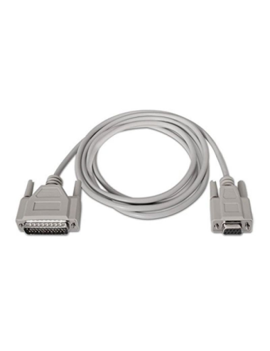Cable Serie NULL Modem Nanocable 10.14.0802/ DB9 Hembra - DB25 Macho/ 1.8m/ Beige