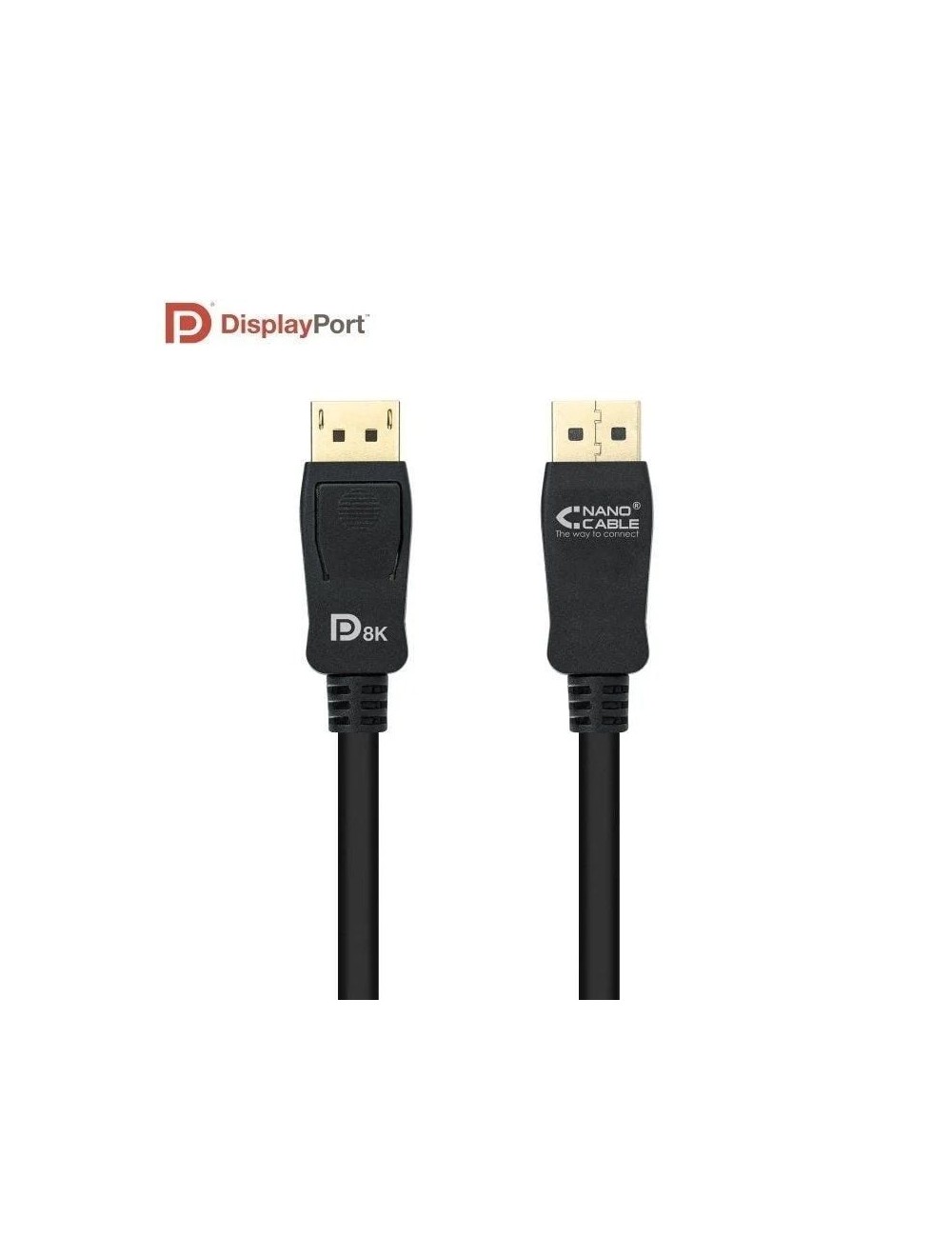 Cable DisplayPort 1.4 8K Nanocable 10.15.2501-L150/ DisplayPort Macho - DisplayPort Macho/ 1.5m/ Certificado/ Negro