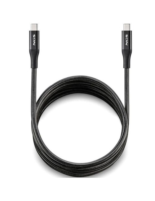 Cable USB 4.0 Tipo-C NGS KNOT/ USB Tipo-C Macho - USB Tipo-C Macho/ Hasta 240W/ 40Gbps/ 2m/ Negro