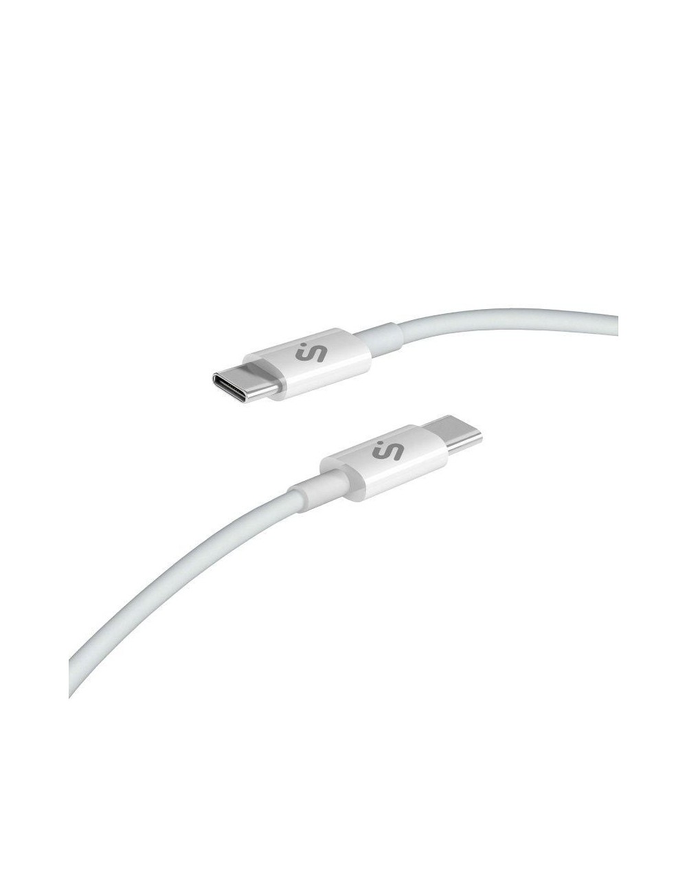 Cable USB 2.0 Tipo-C Subblim Cable Plus/ USB Tipo-C Macho - USB Tipo-C Macho/ Hasta 100W/ 480Mbps/ 2m/ Blanco