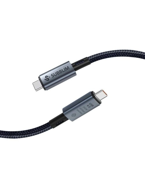 Cable USB 4.0 Tipo-C Subblim Cable High/ USB Tipo-C Macho - USB Tipo-C Macho/ Hasta 240W/ 40Gbps 1.5m/ Negro