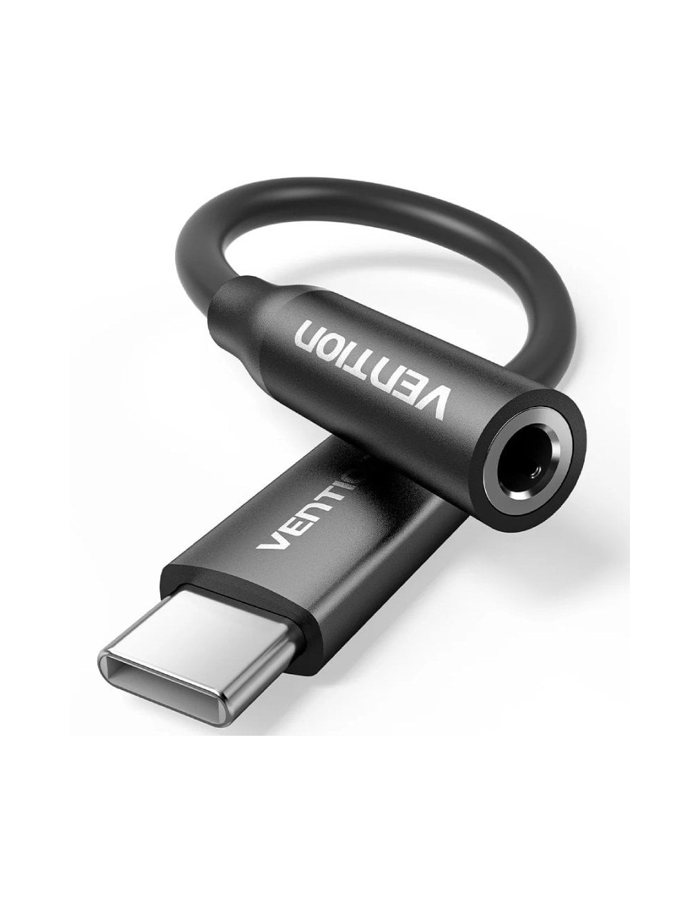 Adaptador Audio Vention BIIBA/ Jack 3.5 Hembra - USB Tipo-C Macho/ 10cm/ Negro