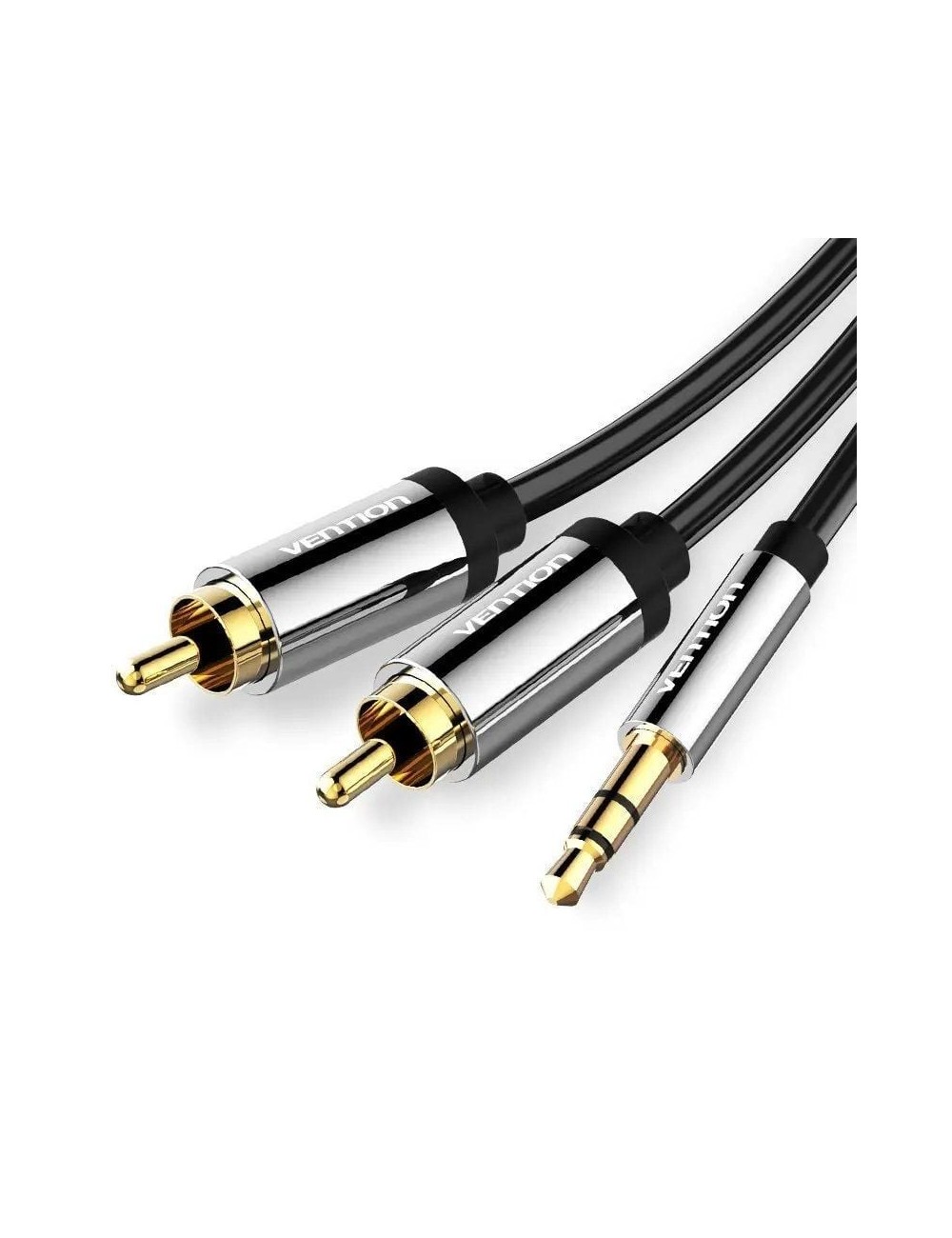 Cable Estéreo Vention BCFBF/ Jack 3.5 Macho - 2x RCA Macho/ 1m/ Negro
