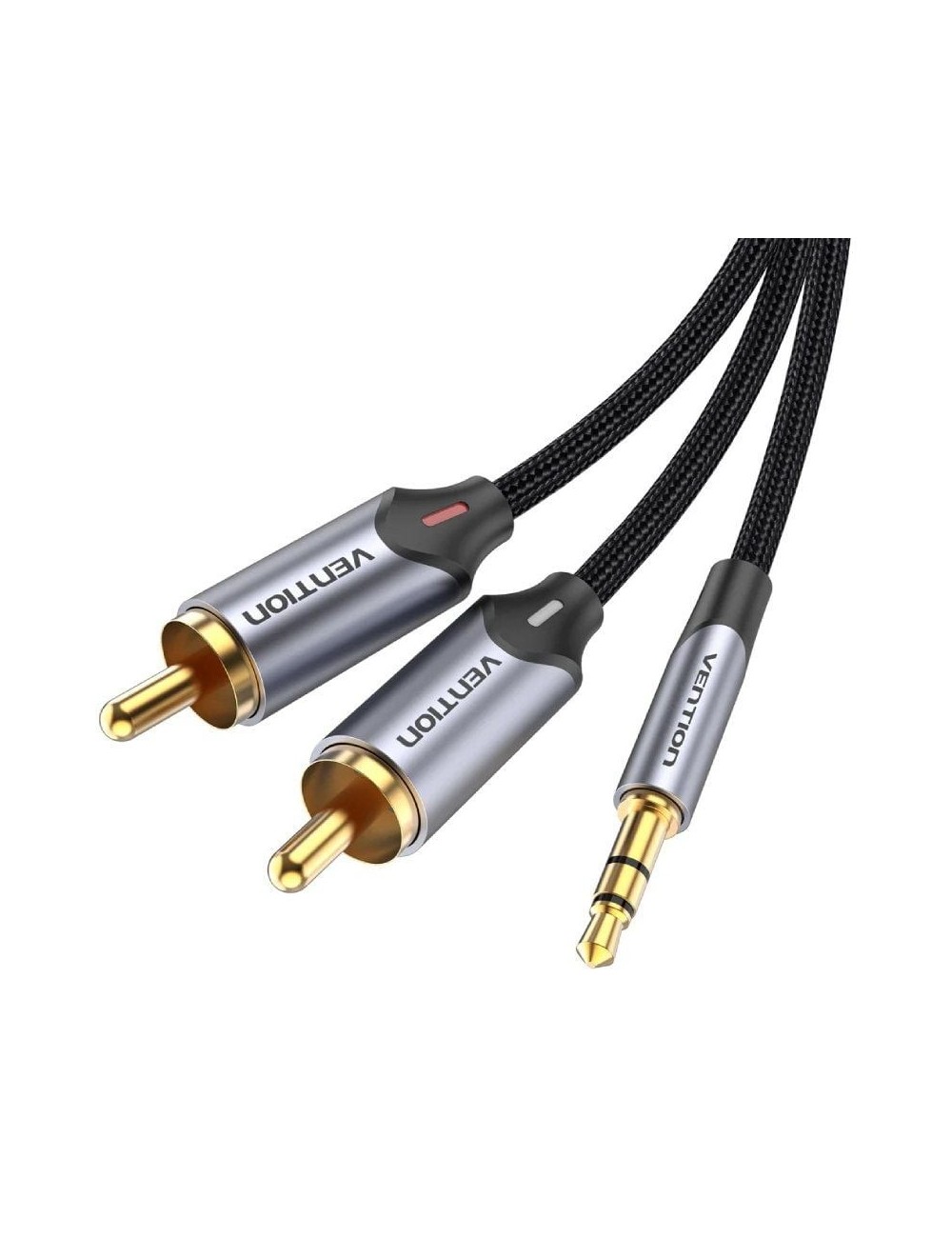 Cable Audio Vention BCNBG/ 2x RCA Macho - Jack 3.5 Macho/ 1.5m/ Gris