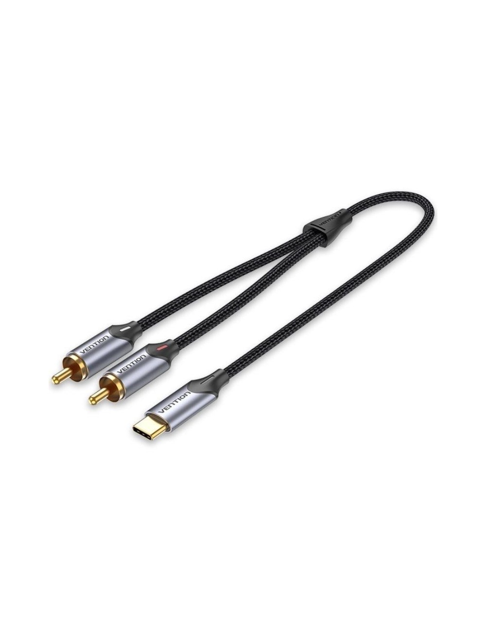 Cable Conversor Vention BGUHG/ 2x RCA Macho - USB Tipo-C Macho/ 1.5m/ Gris