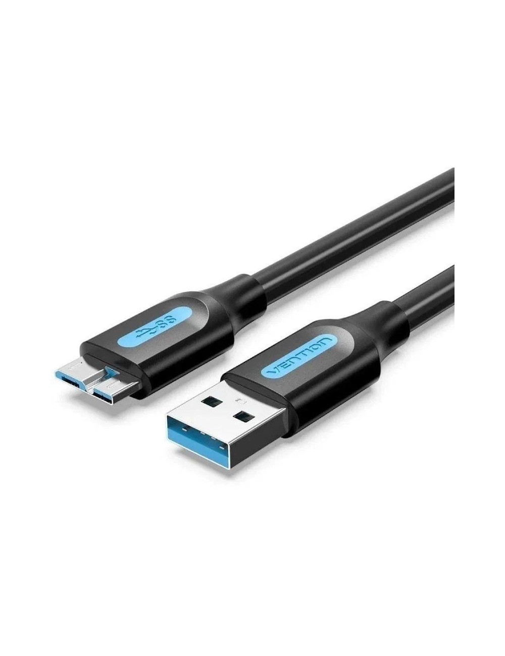 Cable USB 3.0 Vention COPBC/ USB Macho - MicroUSB Macho/ Hasta 10W/ 5Gbps/ 25cm/ Negro