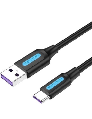Cable USB 2.0 Tipo-C Vention CORBF/ USB Macho - USB Tipo-C Macho/ 480Mbps/ 1m/ Negro