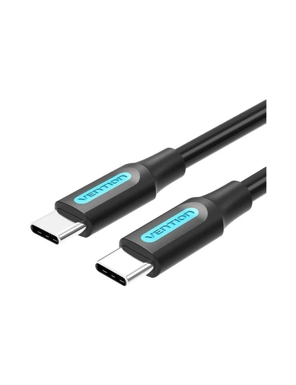 Cable USB 2.0 Tipo-C Vention COSBI/ USB Tipo-C Macho - USB Tipo-C Macho/ Hasta 60W/ 480Mbps/ 3m/ Negro