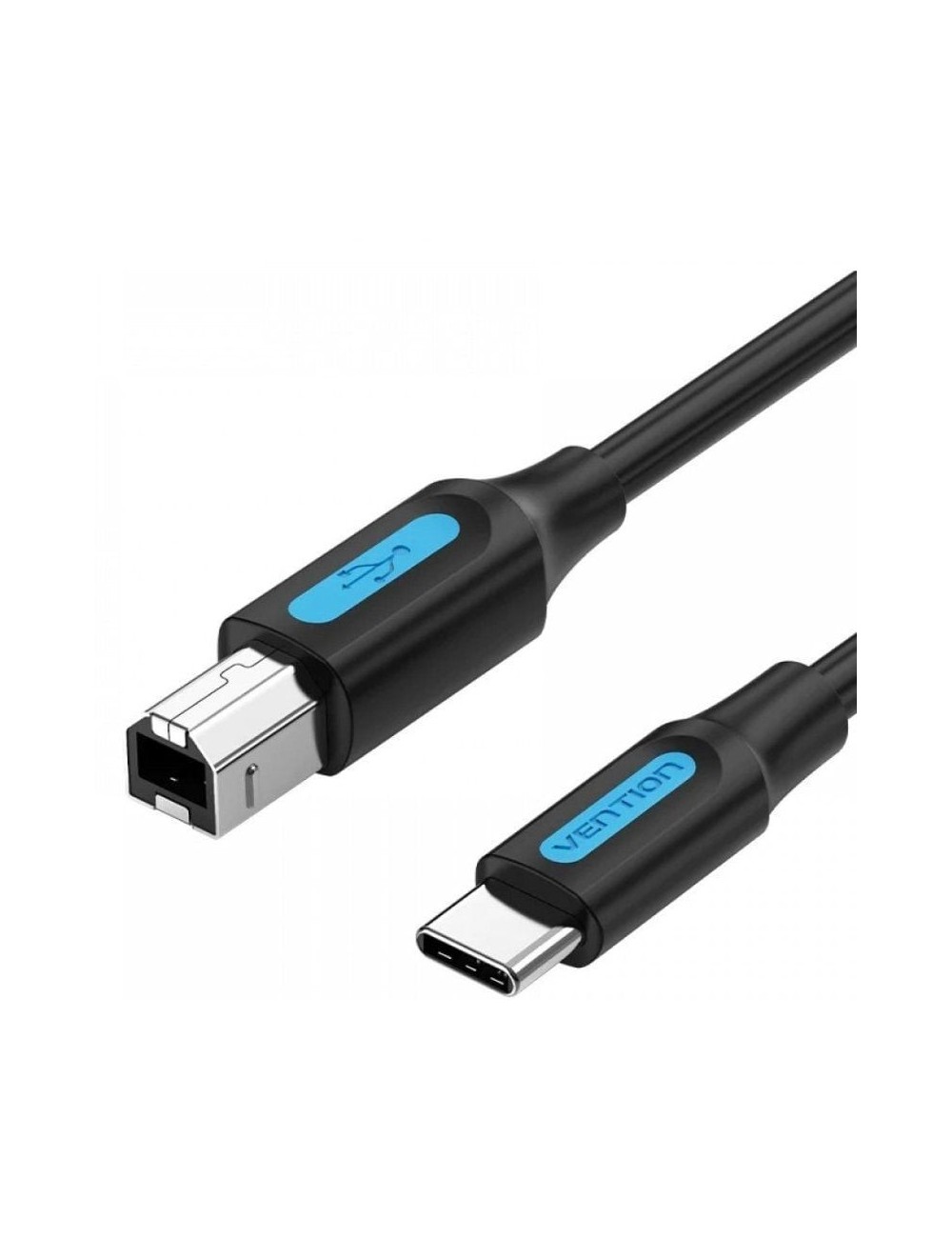 Cable USB 2.0 Impresora Vention CQUBG/ USB Tipo-B Macho - USB Tipo-C Macho/ 480Mbps/ 1.5m/ Negro