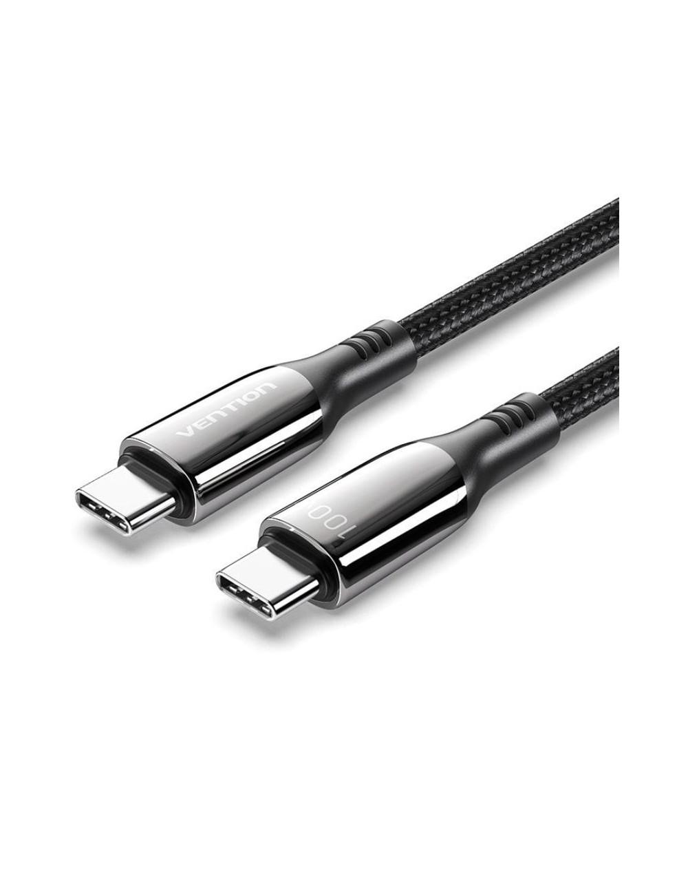 Cable USB 2.0 Tipo-C 5A 100W Vention CTKBH/ USB Tipo-C Macho - USB Tipo-C Macho/ Hasta 100W/ 480Mbps/ 2m/ Negro
