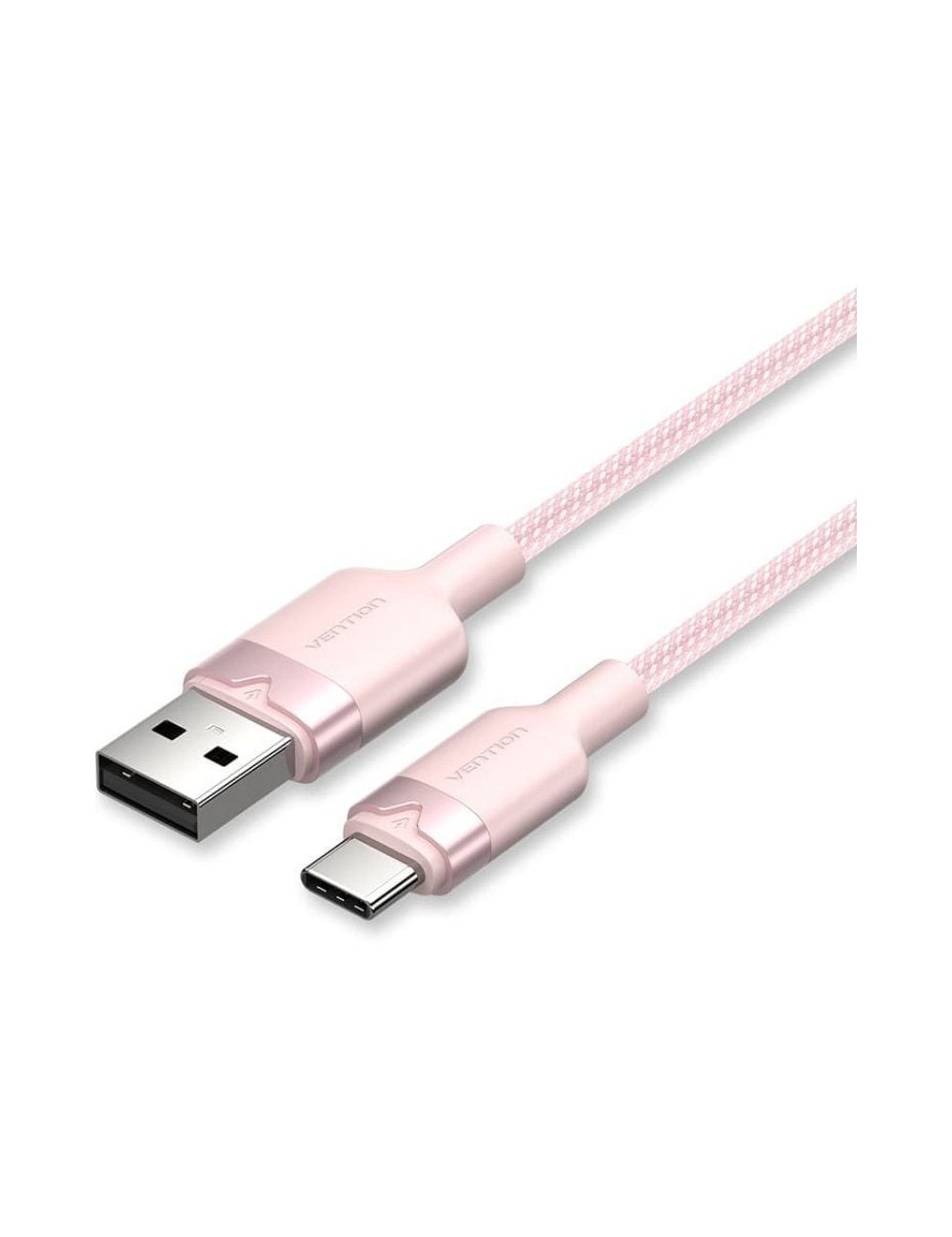 Cable USB 2.0 Tipo-C Vention CTNPF/ USB Tipo-C Macho - USB Macho/ Hasta 60W/ 480Mbps/ 1m/ Rosa