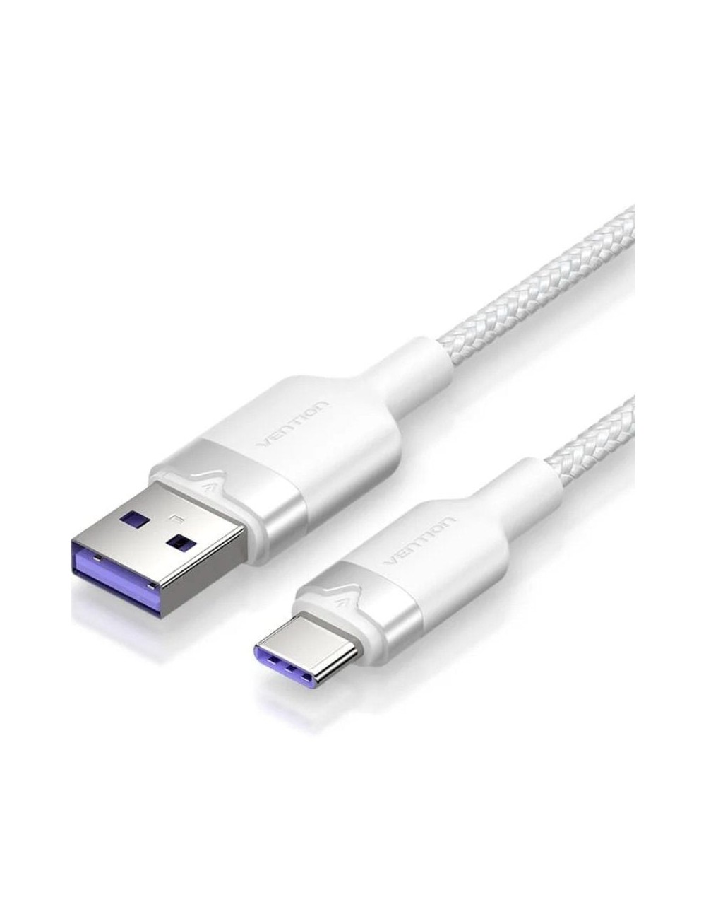 Cable USB 2.0 Tipo-C Vention CTOWF/ USB Tipo-C Macho - USB Macho/ Hasta 100W/ 480Mbps/ 1m/ Blanco