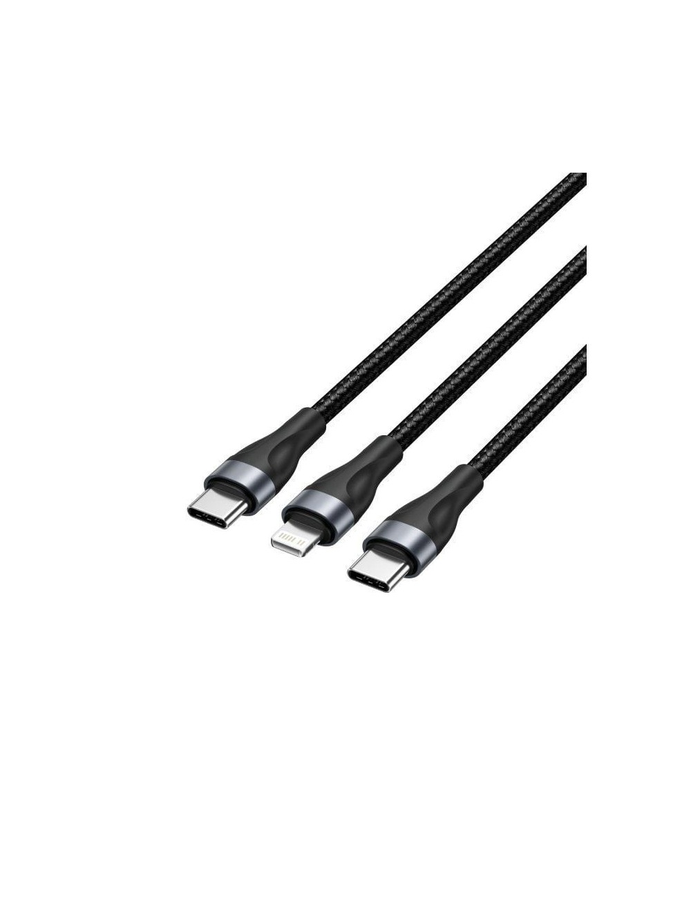 Cable USB Tipo-C Vention H17BAV/ USB Tipo-C Macho - Lightning Macho/ USB Tipo-C Macho/ 60W/ 480Mbps/ 1.2m/ Negro