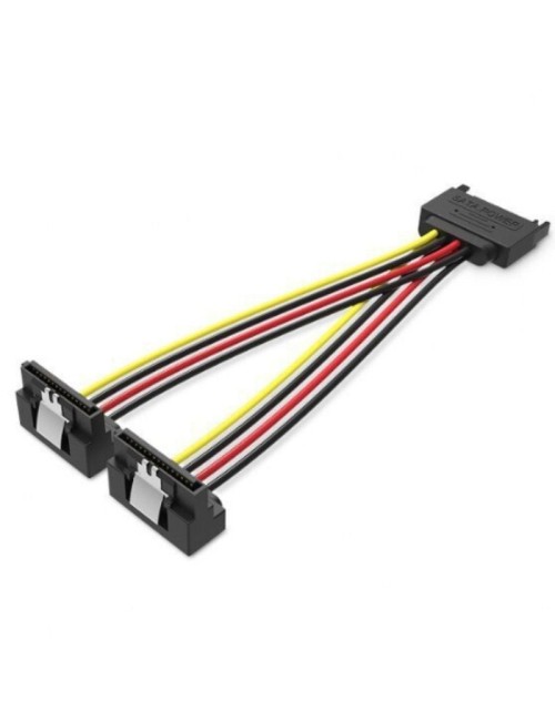 Cable Alimentación Vention KDBBB/ SATA Macho - 2x SATA Hembra/ 15cm/ Negro