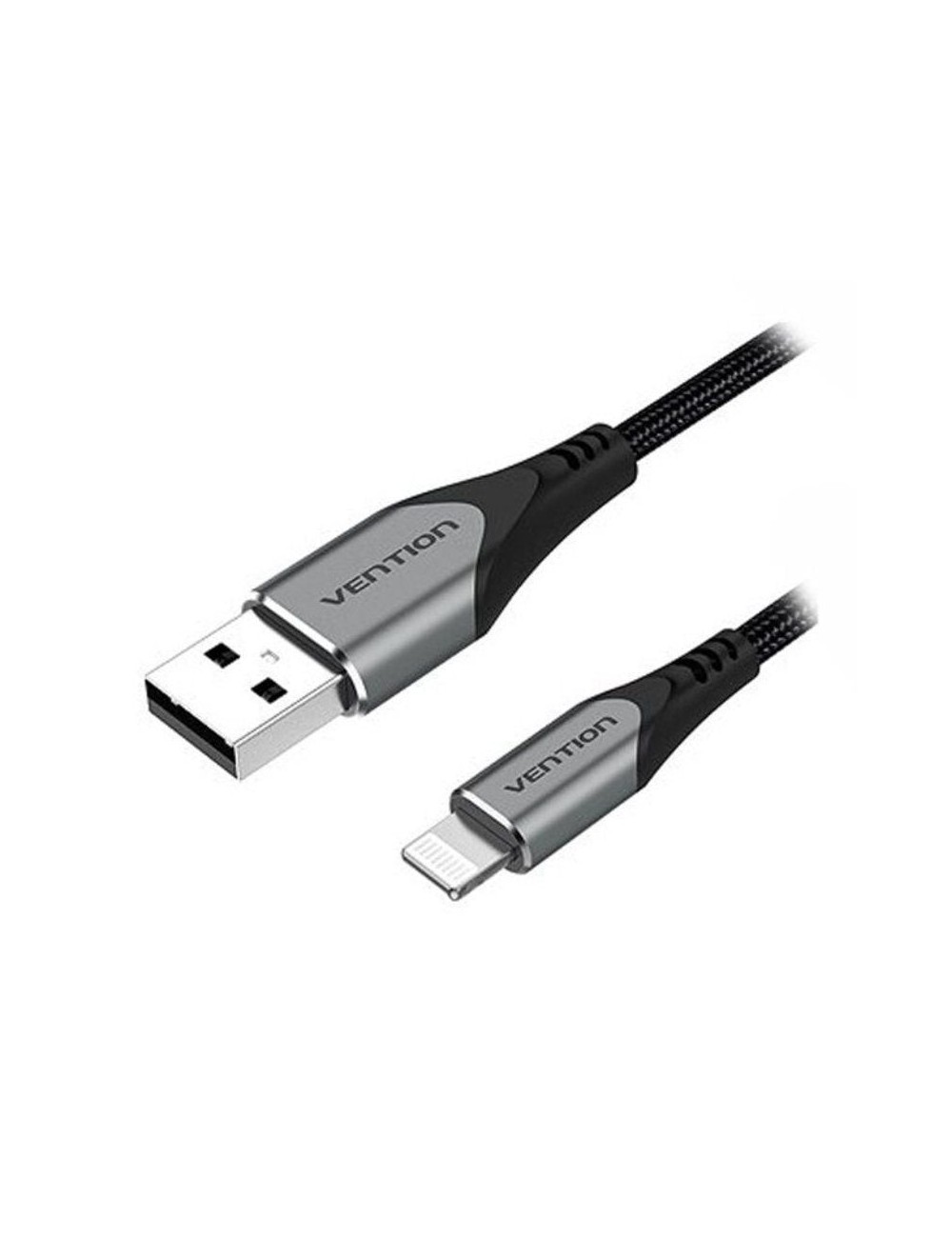 Cable USB 2.0 Lightning Vention LABHF/ USB Macho - Lightning Macho/ 480Mbps/ 1m/ Gris